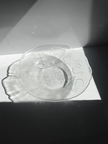 Vintage Glasschale "Flamingo" von Walther Glas