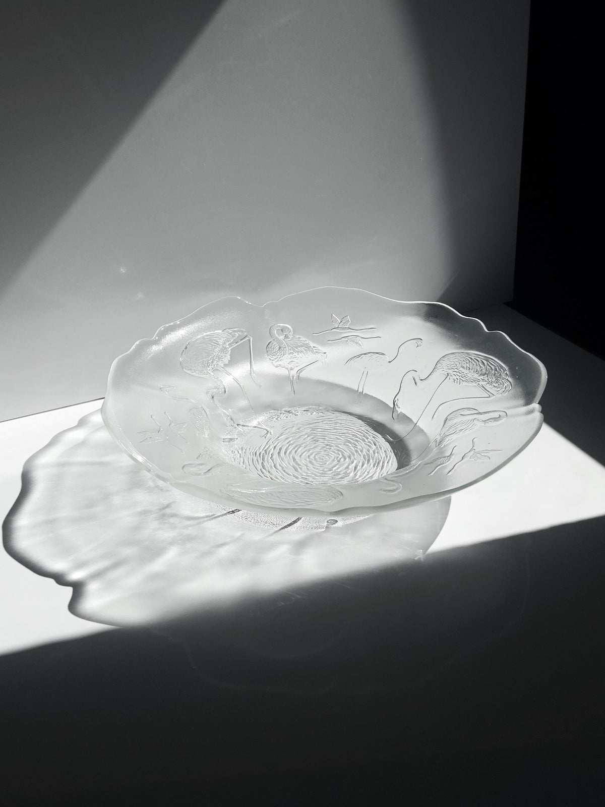 Vintage Glasschale "Flamingo" von Walther Glas