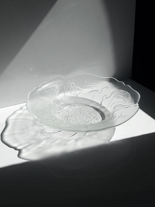 Vintage Glasschale "Flamingo" von Walther Glas