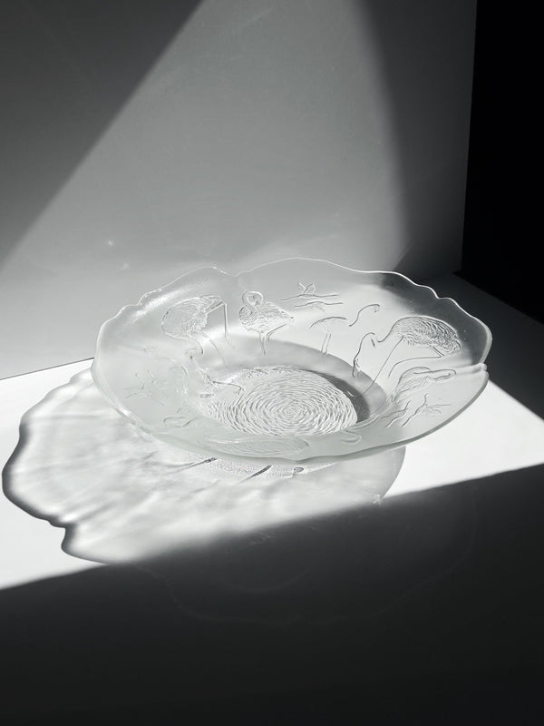 Vintage Glasschale "Flamingo" von Walther Glas