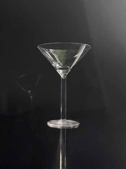 Set von 4 Vintage Martini-Gläser mit rechteckigem Stiel, Art Deco Revival