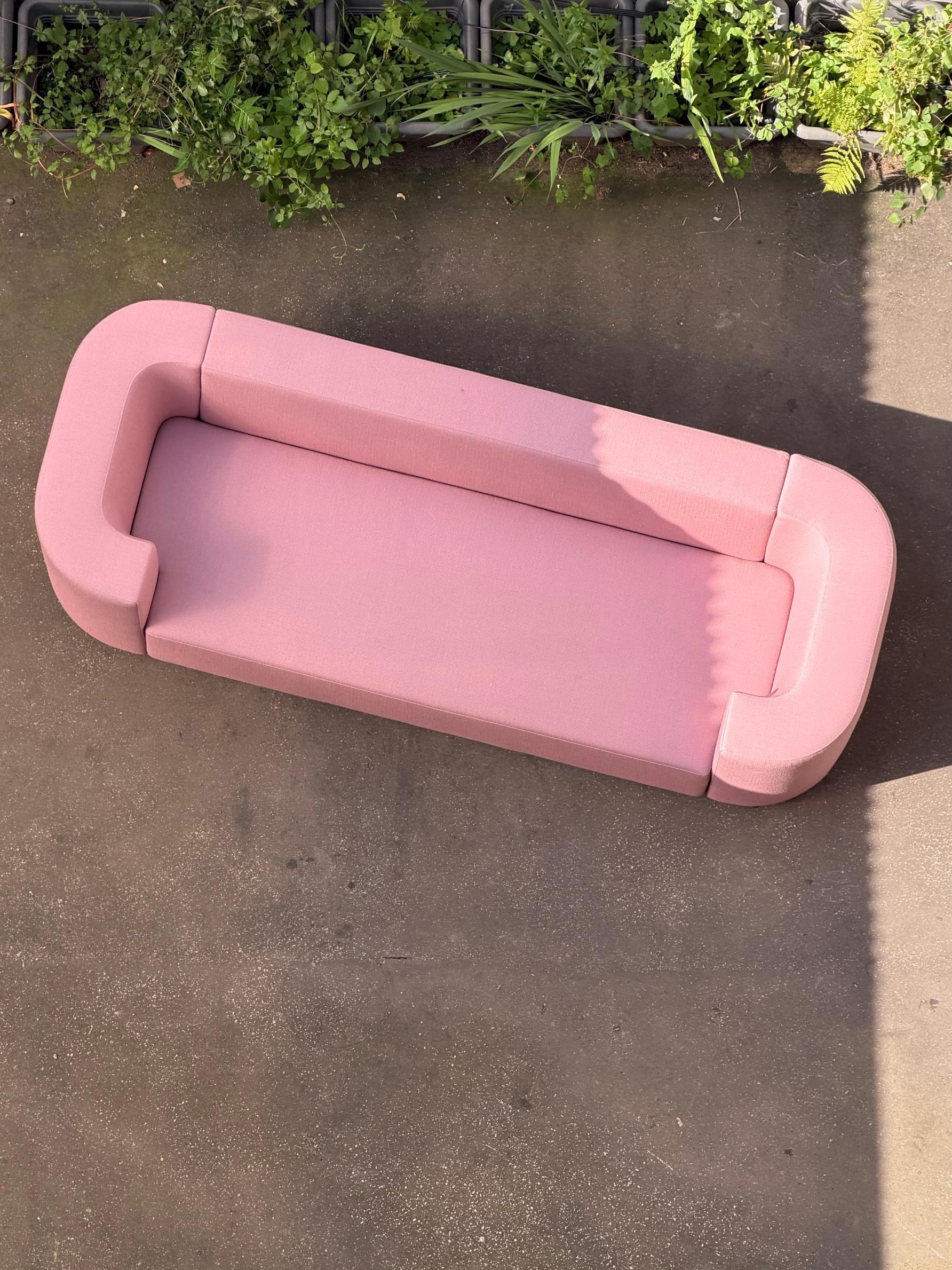 Vintage Sofa "VP168" von Verner Panton für Verpan in Blush Rose Pink