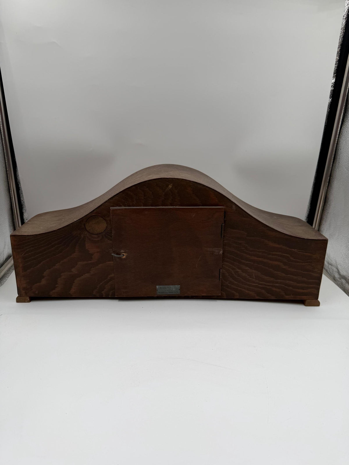 Vintage Kaminuhr aus Holz im Art Déco Stil