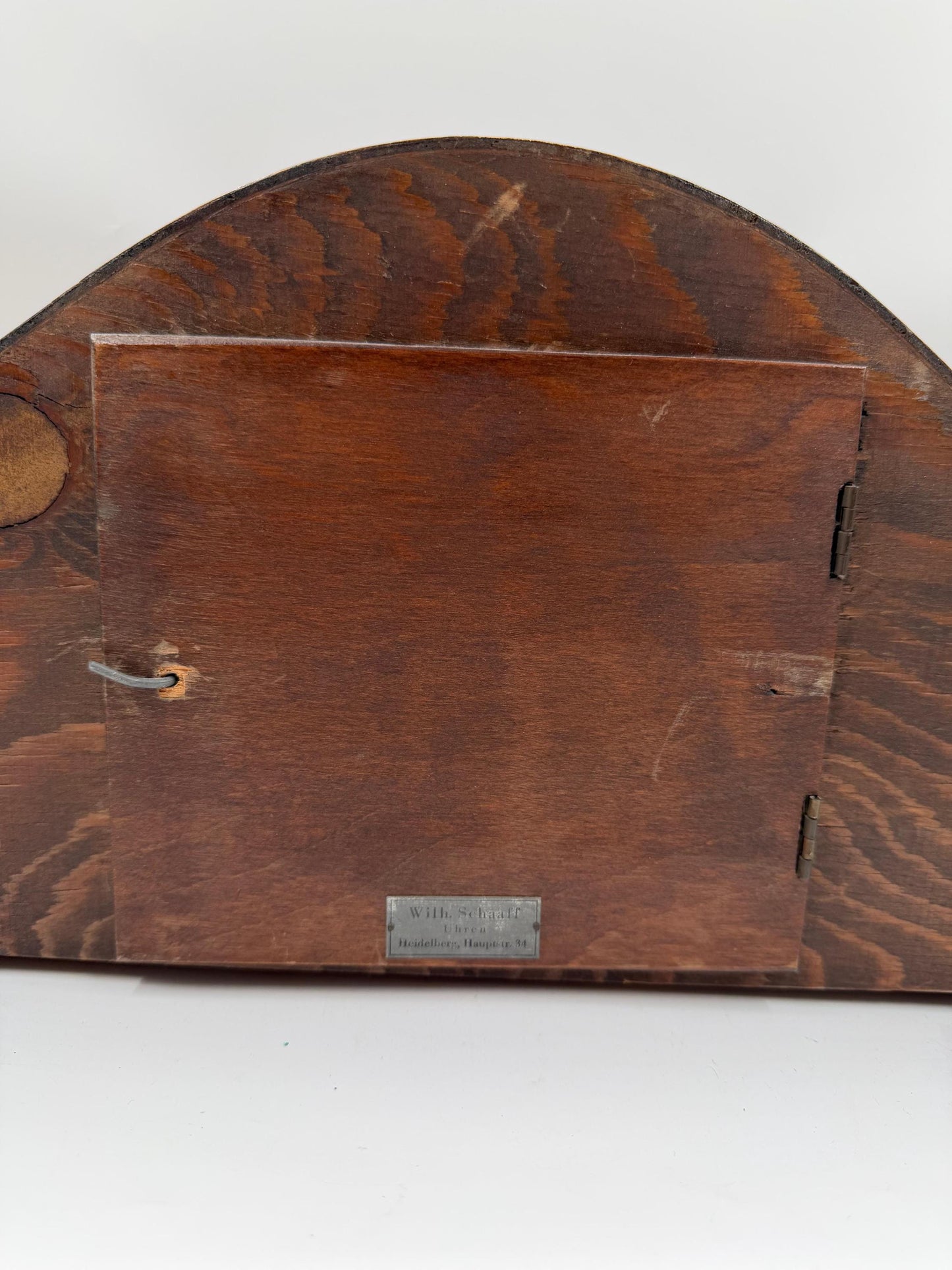 Vintage Kaminuhr aus Holz im Art Déco Stil