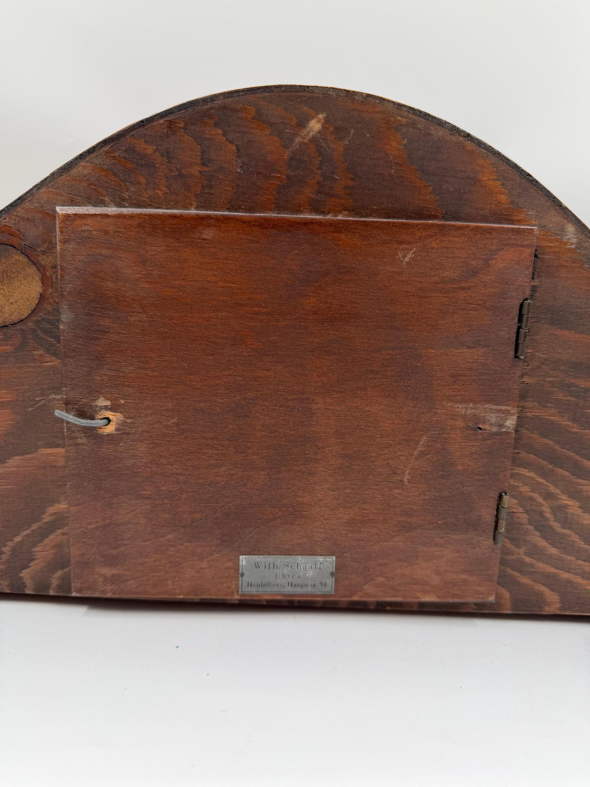 Vintage Kaminuhr aus Holz im Art Déco Stil