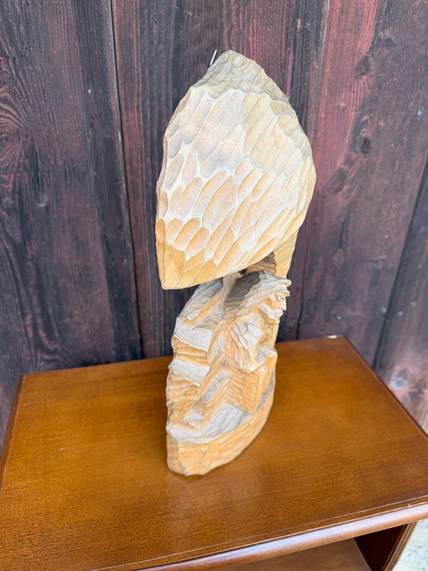 Vintage Holzschnitzerei "Mann unter Pilz" Schwarzwald handgeschnitzt deutsche Volkskunst