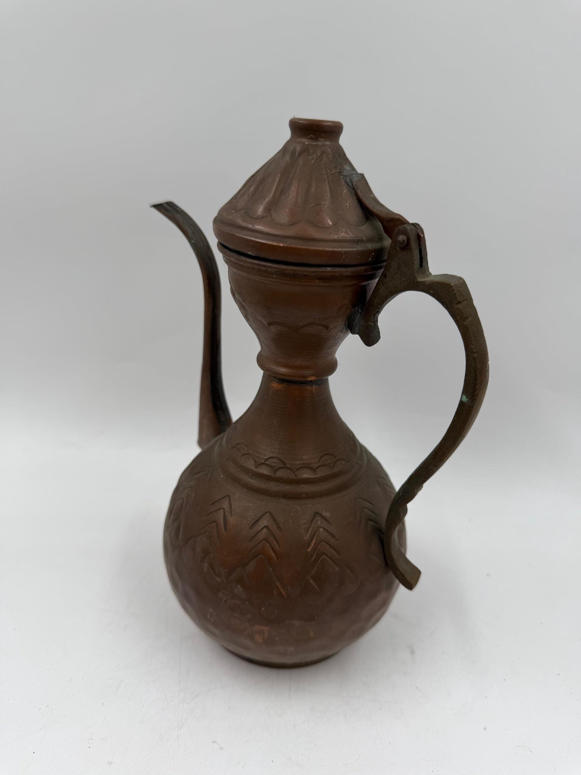 Vintage Kaffeekanne aus Kupfer und Messing im orientalischen Stil