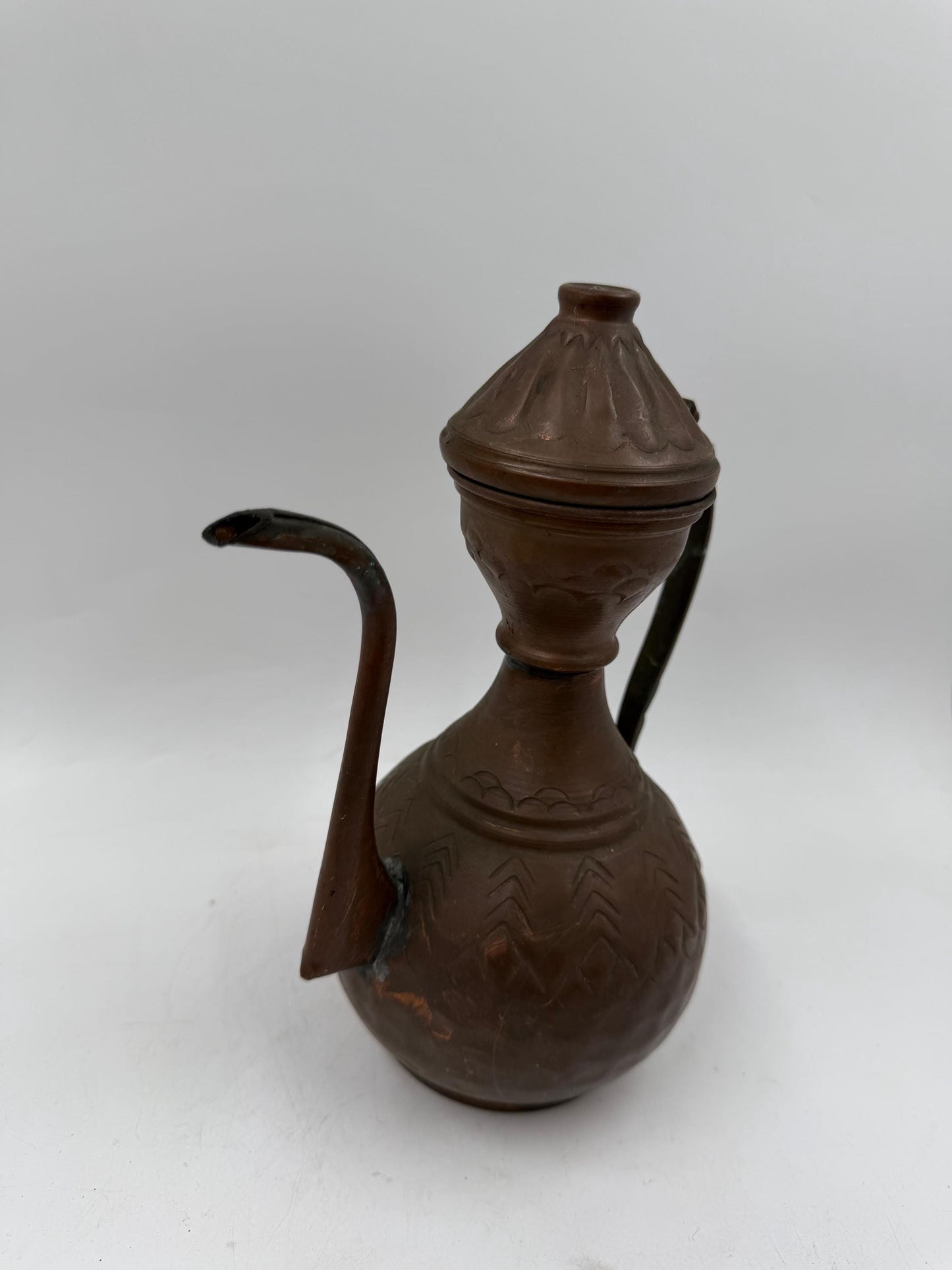 Vintage Kaffeekanne aus Kupfer und Messing im orientalischen Stil