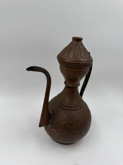 Vintage Kaffeekanne aus Kupfer und Messing im orientalischen Stil