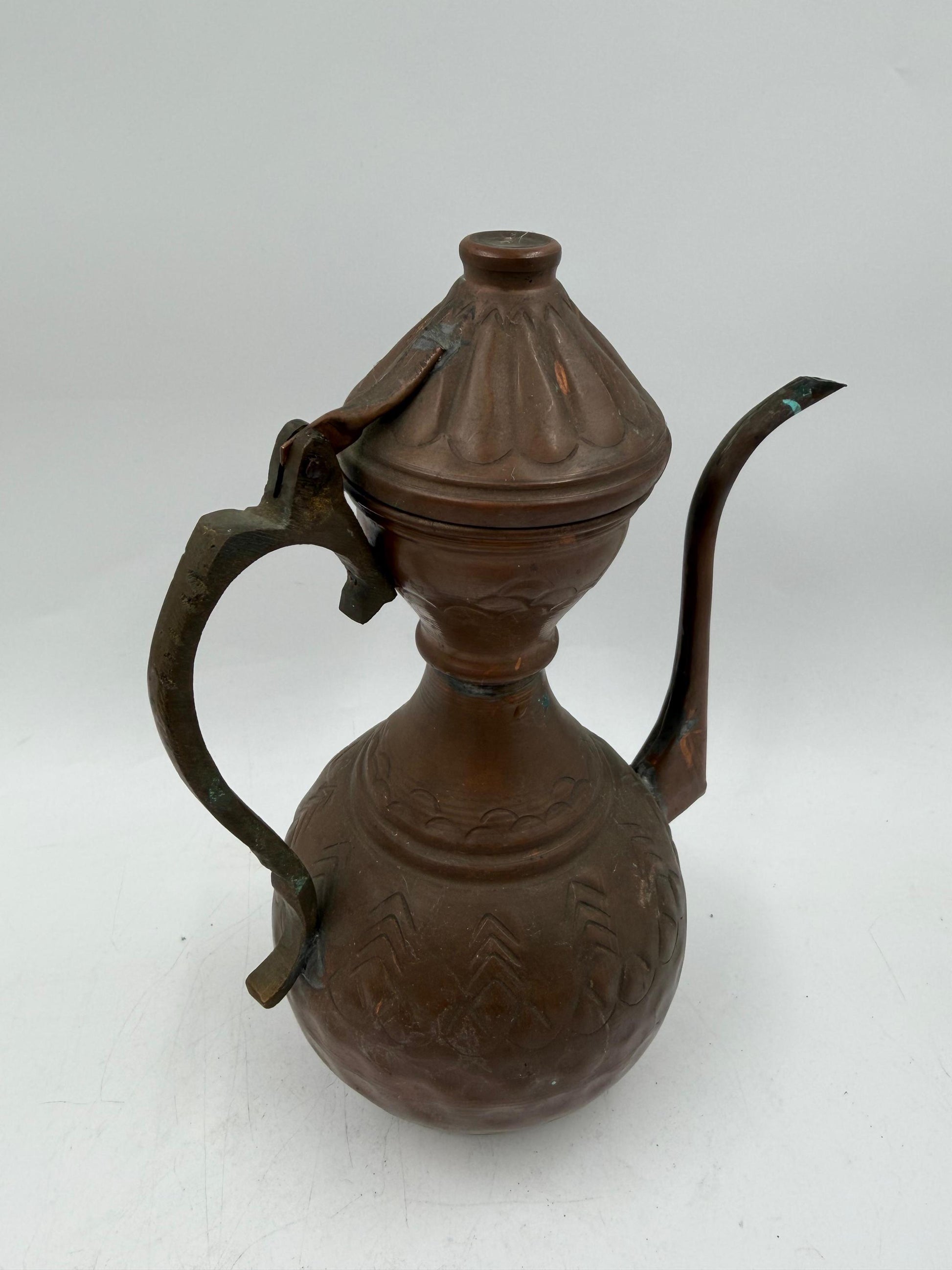 Vintage Kaffeekanne aus Kupfer und Messing im orientalischen Stil