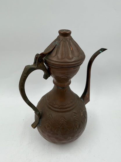 Vintage Kaffeekanne aus Kupfer und Messing im orientalischen Stil