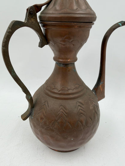 Vintage Kaffeekanne aus Kupfer und Messing im orientalischen Stil