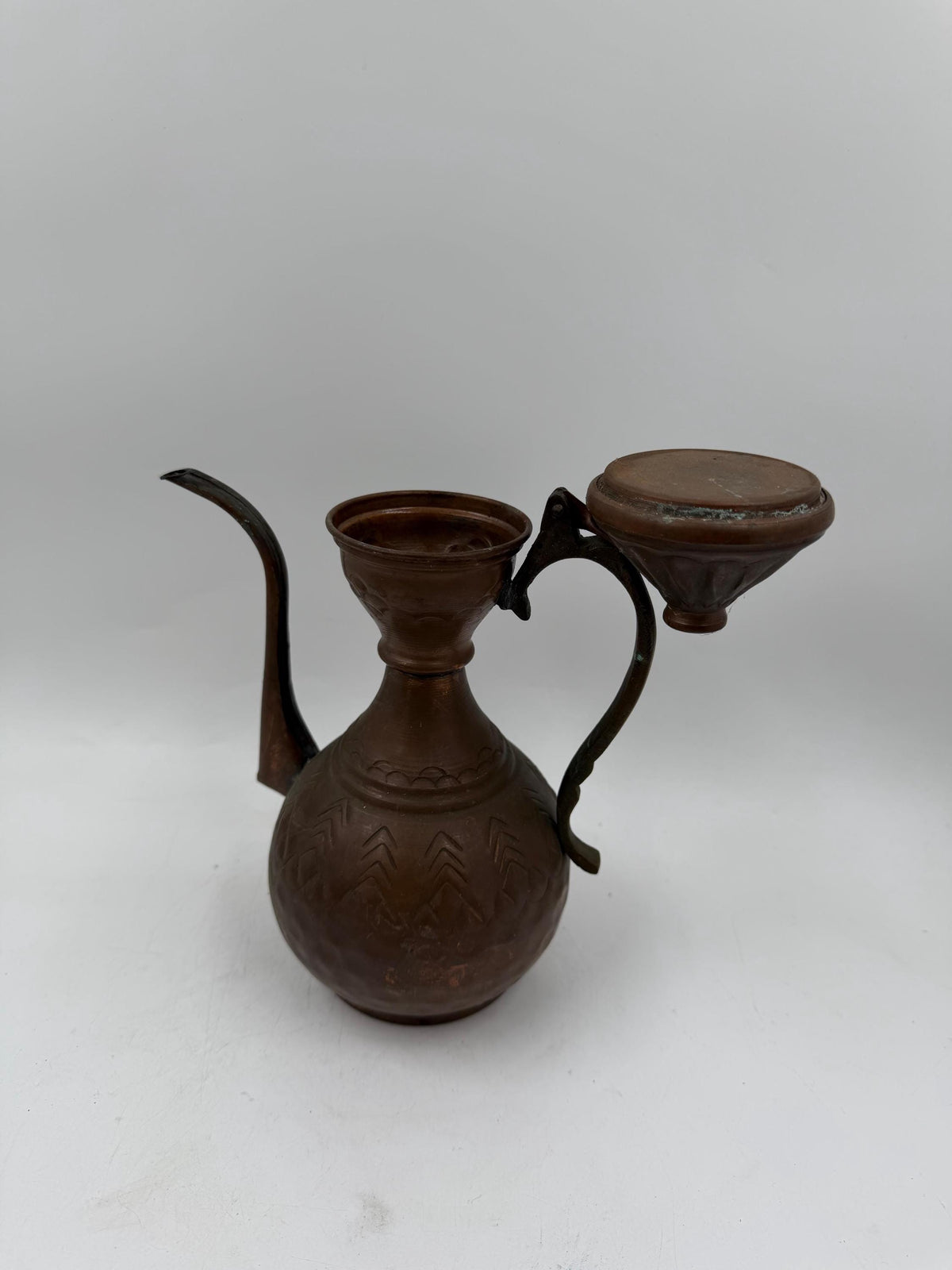 Vintage Kaffeekanne aus Kupfer und Messing im orientalischen Stil