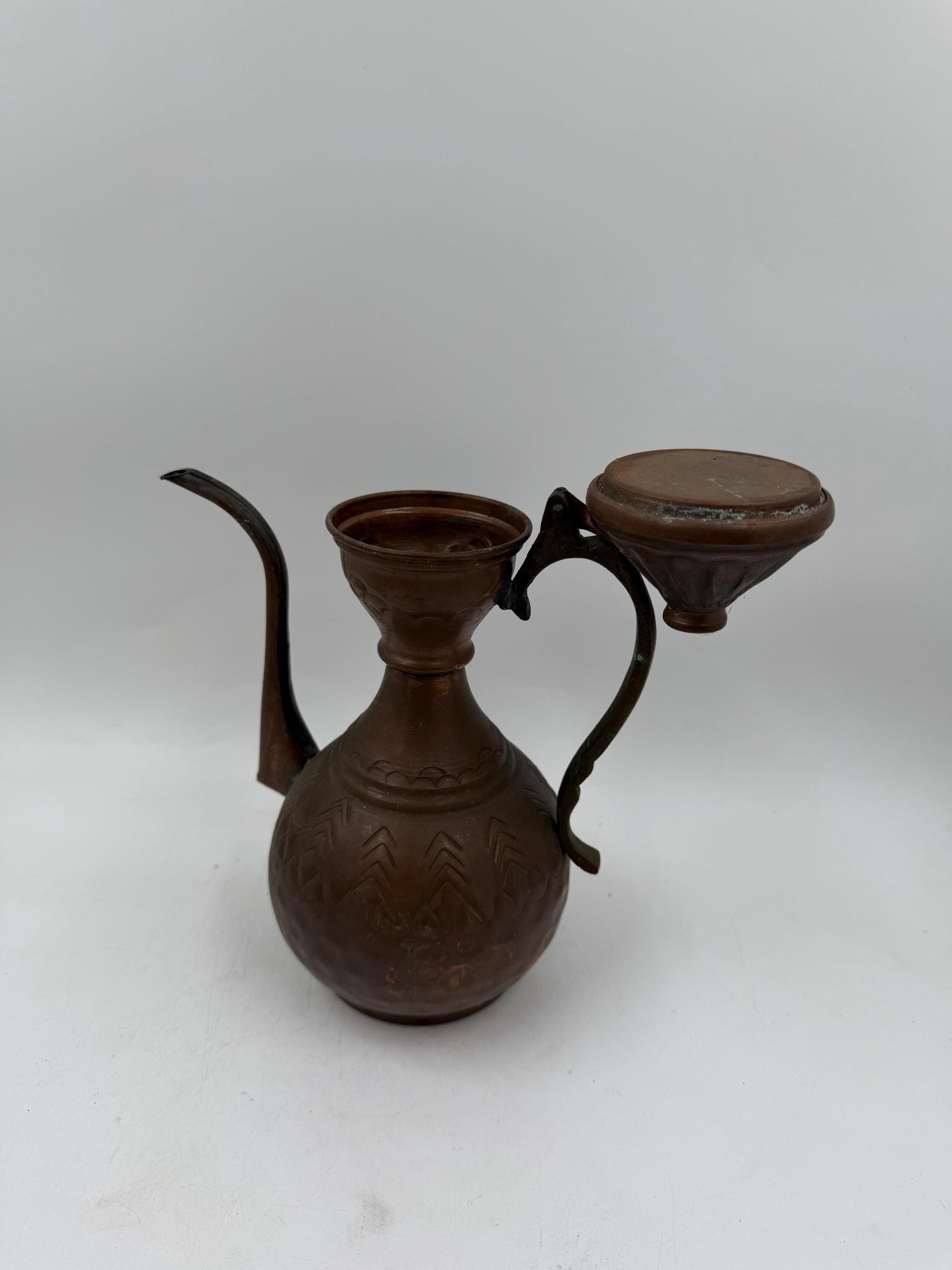 Vintage Kaffeekanne aus Kupfer und Messing im orientalischen Stil