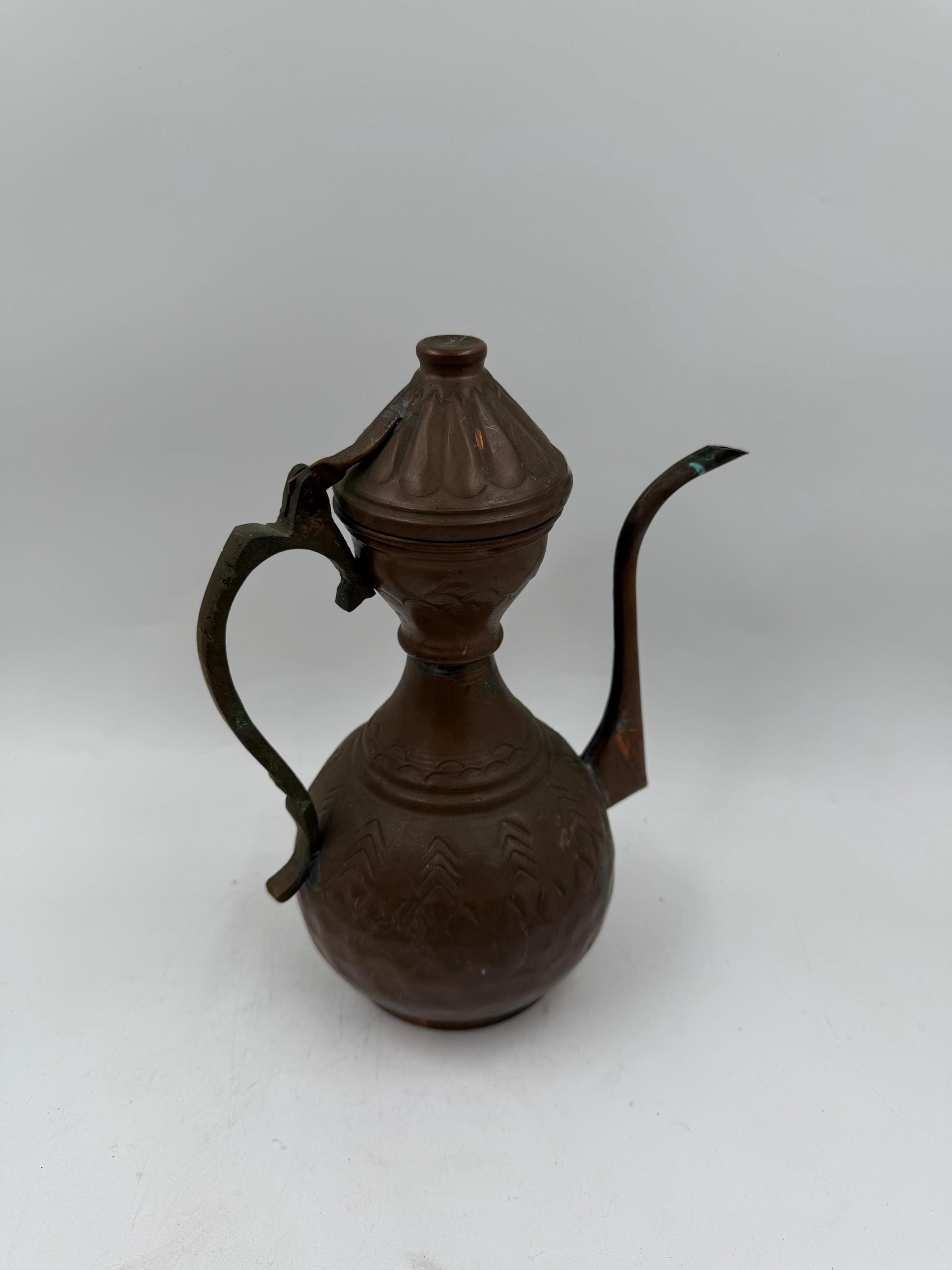 Vintage Kaffeekanne aus Kupfer und Messing im orientalischen Stil