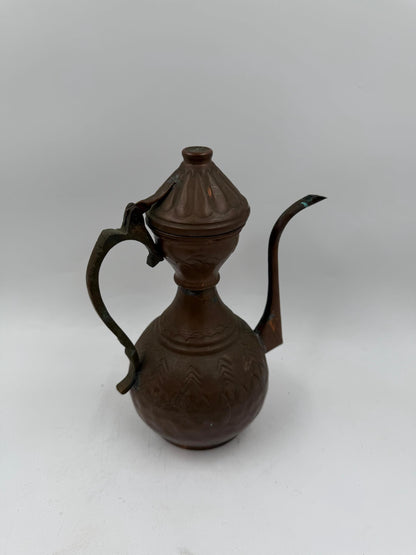 Vintage Kaffeekanne aus Kupfer und Messing im orientalischen Stil