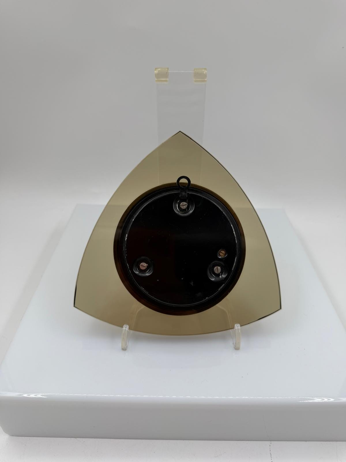 Vintage Space Age Barometer aus Rauchglas in Dreiecksform 1960er 70er