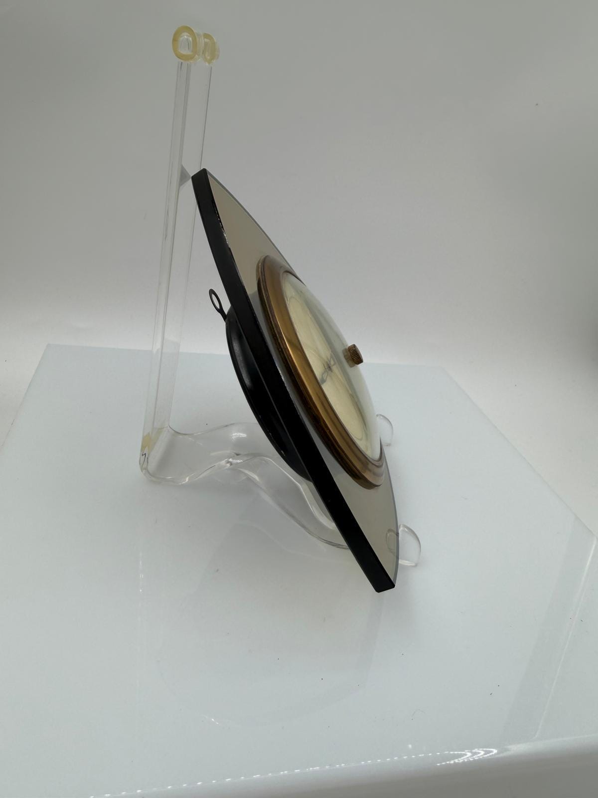Vintage Space Age Barometer aus Rauchglas in Dreiecksform 1960er 70er
