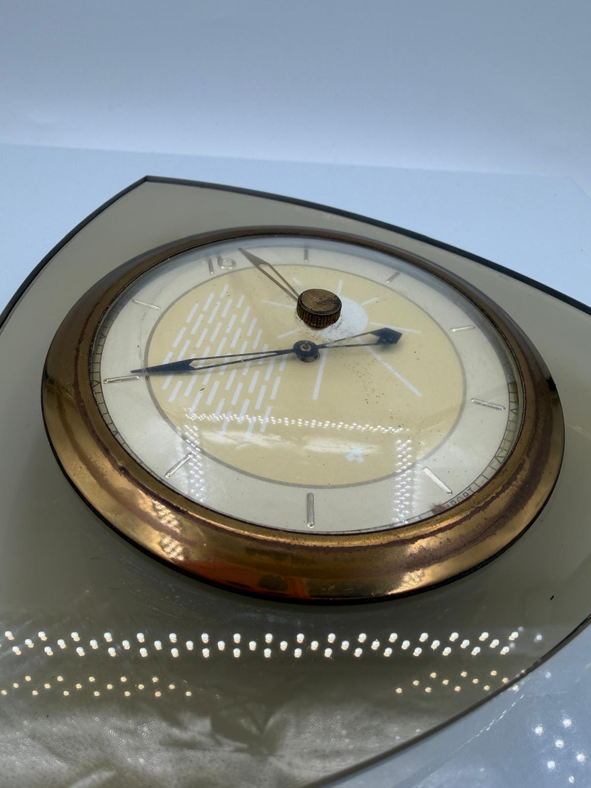 Vintage Space Age Barometer aus Rauchglas in Dreiecksform 1960er 70er
