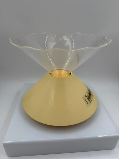 Vintage Space Age Küchenwaage in Pyramidenform Cremegelb 1970er
