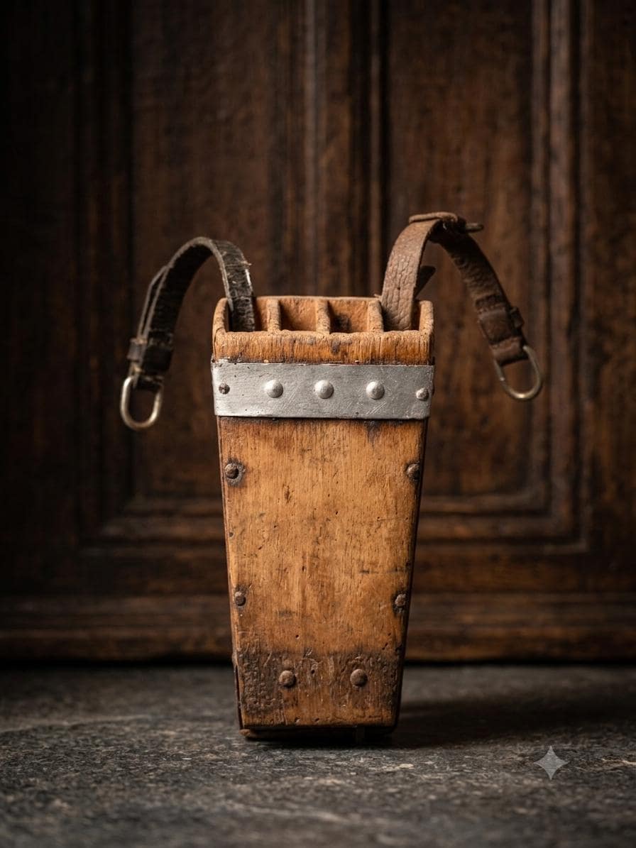 Vintage Metzger-Gürteltasche aus Leder mit Messerscheide, Frankreich