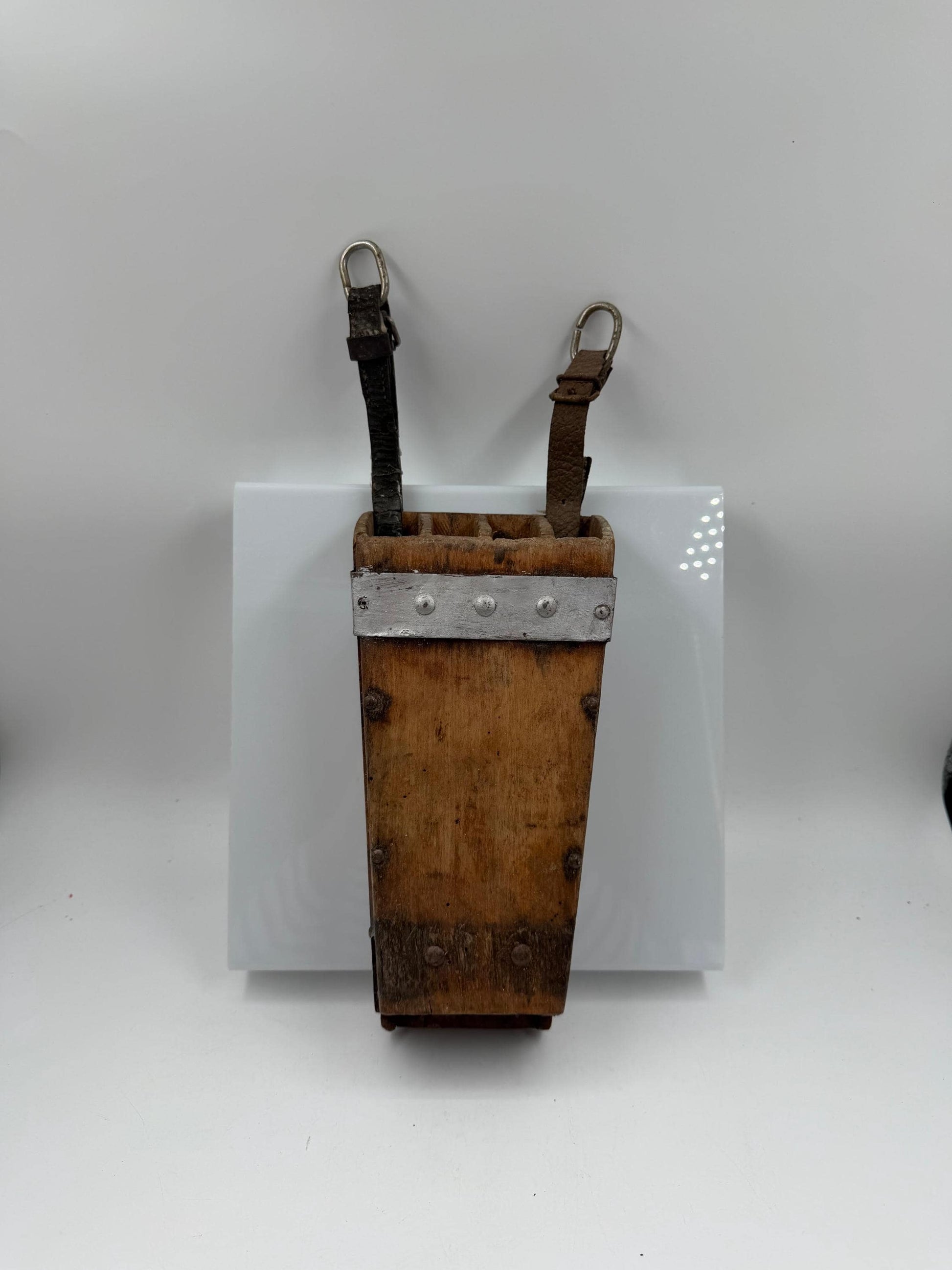 Vintage Metzger-Gürteltasche aus Leder mit Messerscheide, Frankreich