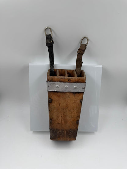 Vintage Metzger-Gürteltasche aus Leder mit Messerscheide, Frankreich