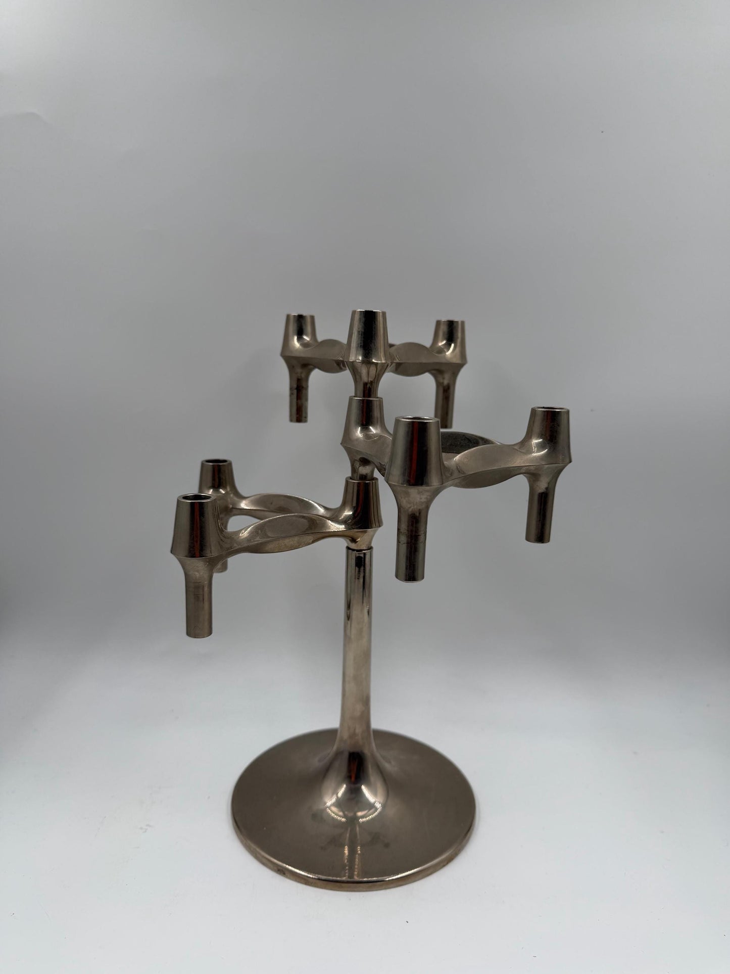 Vintage Kerzenhalter "Stecksystem" von Werner Stoff für BMF Nagel, Chrom