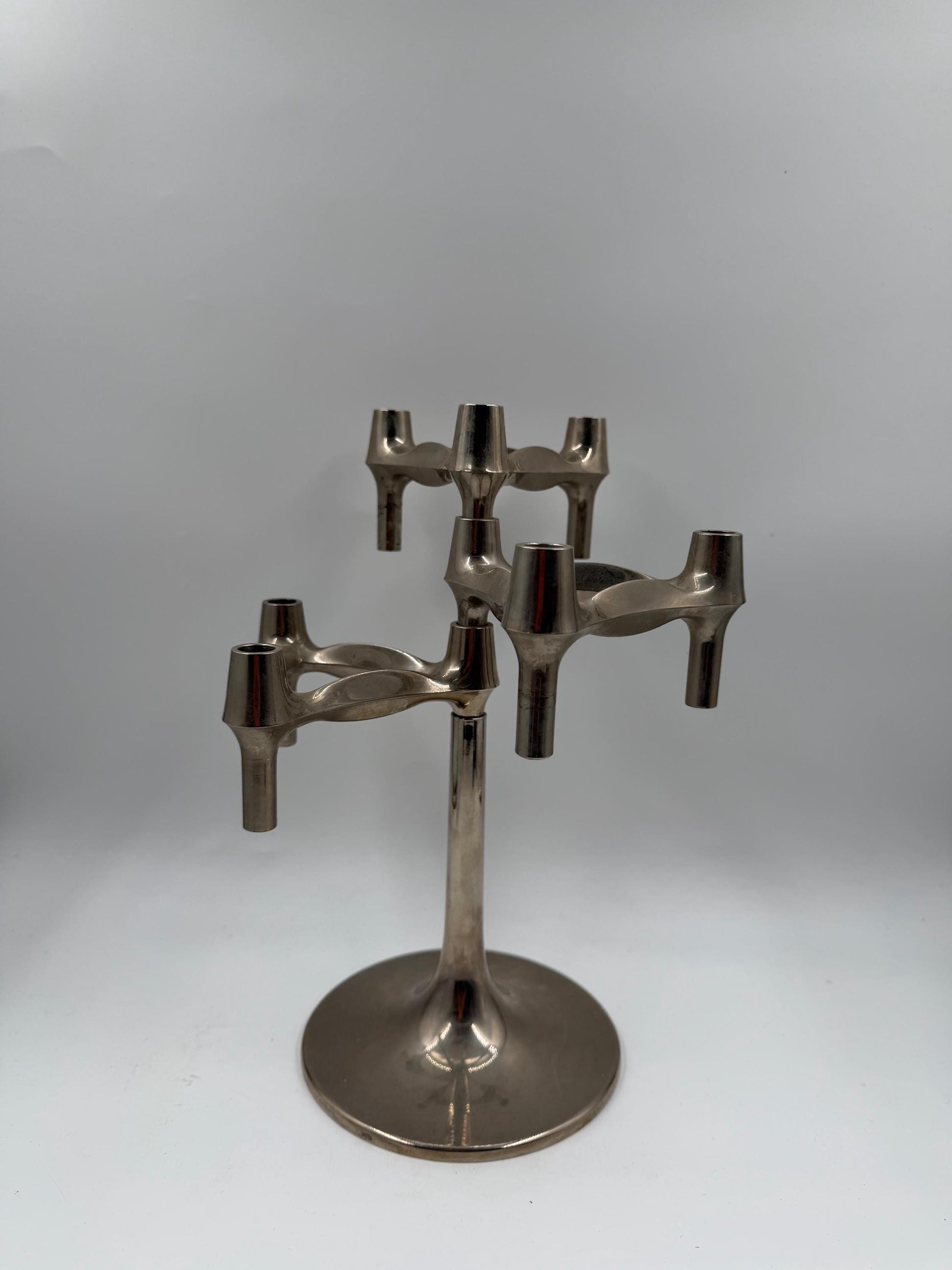Vintage Kerzenhalter "Stecksystem" von Werner Stoff für BMF Nagel, Chrom