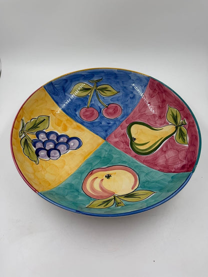 Vintage Obstschale "RB Alcobaça" von Raúl da Bernarda, handbemalt