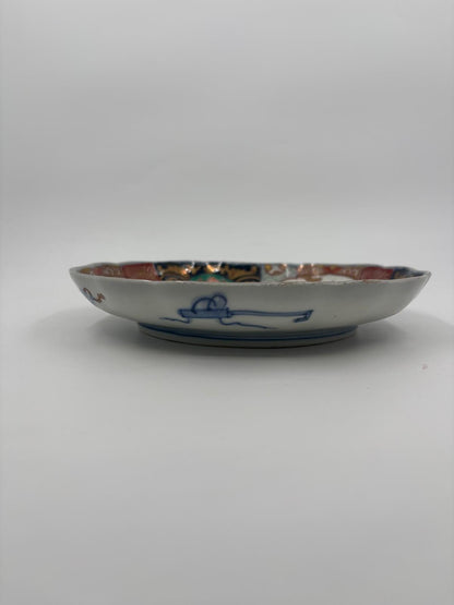 Vintage Teller handbemalt mit Golddekor, Japan 21 cm