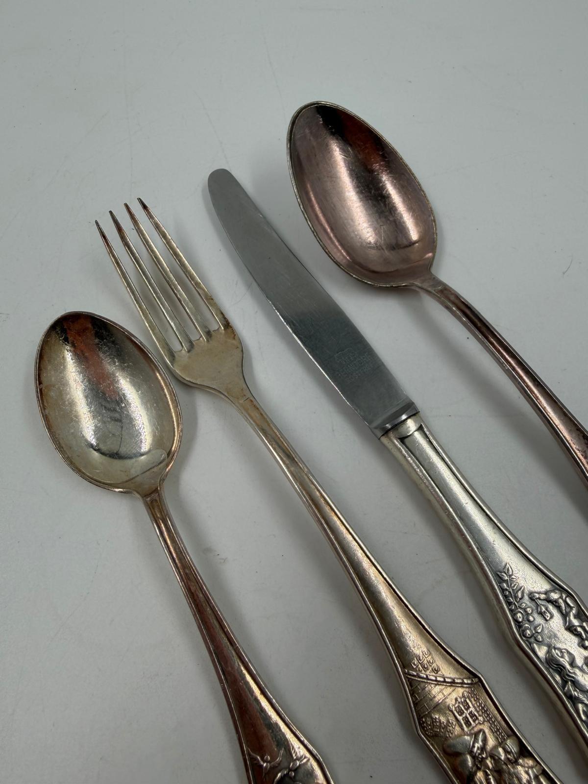 Vintage Kinderbesteck-Set 4-teilig von Krupp Berndorf, versilbert