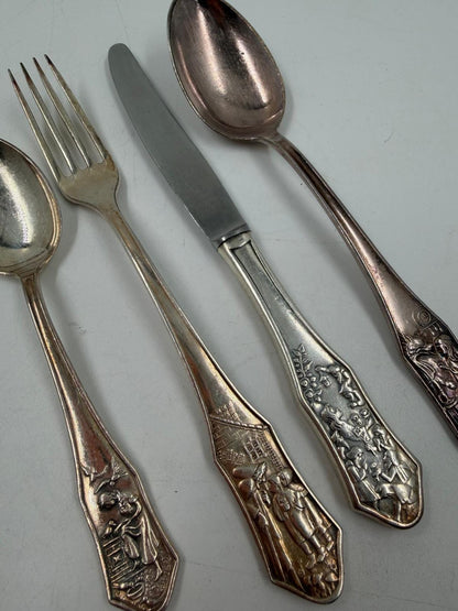 Vintage Kinderbesteck-Set 4-teilig von Krupp Berndorf, versilbert