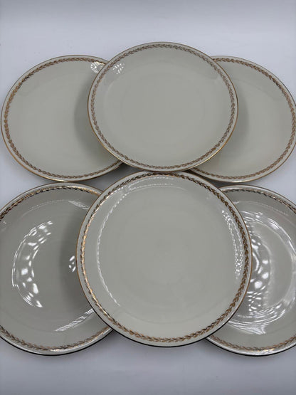 Vintage Geschirrset Zeh Scherzer Bavaria, Goldrand Blumendekor, 12-teilig