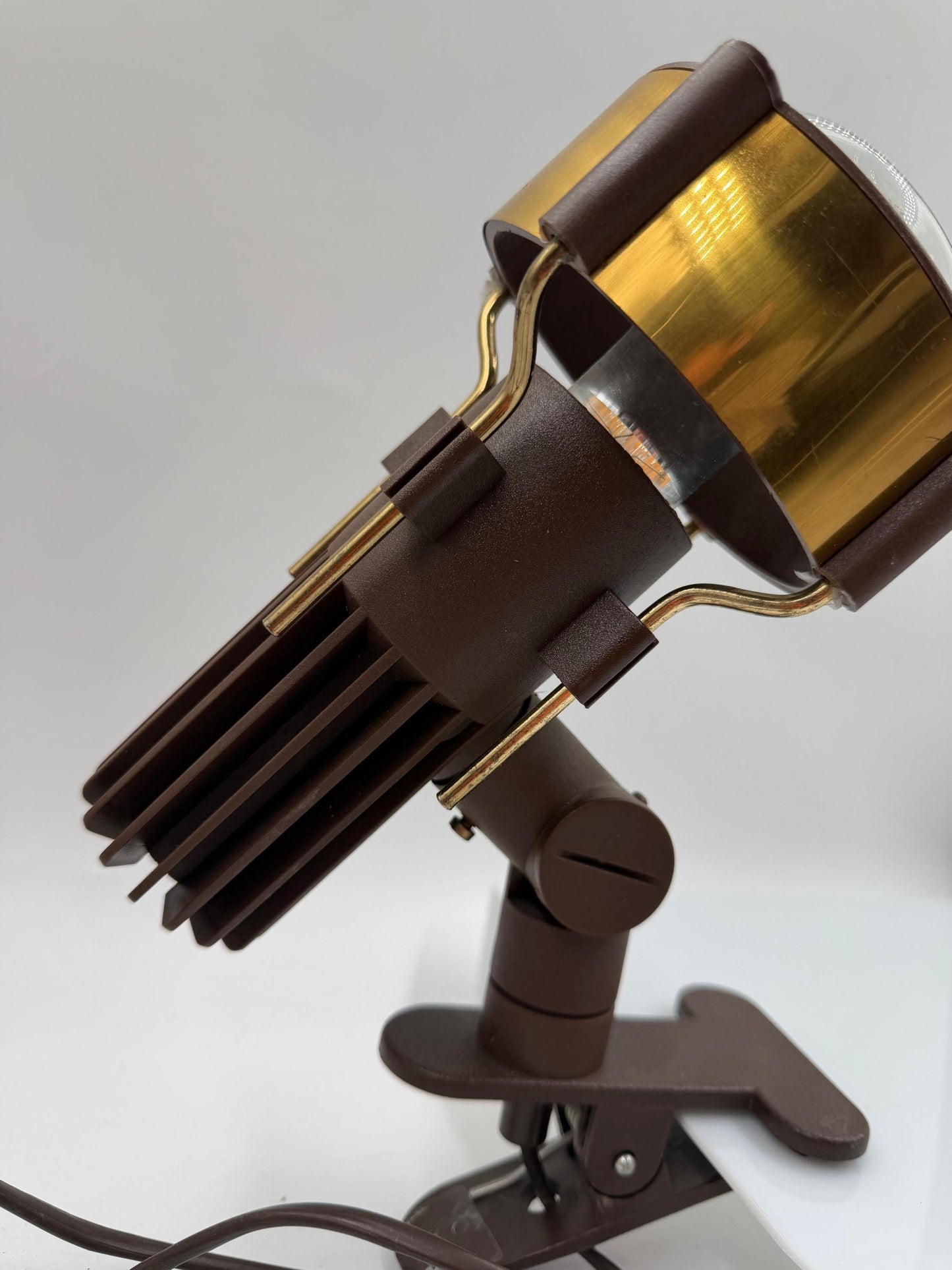 Vintage Space Age Klemmspot mit Goldreflektor