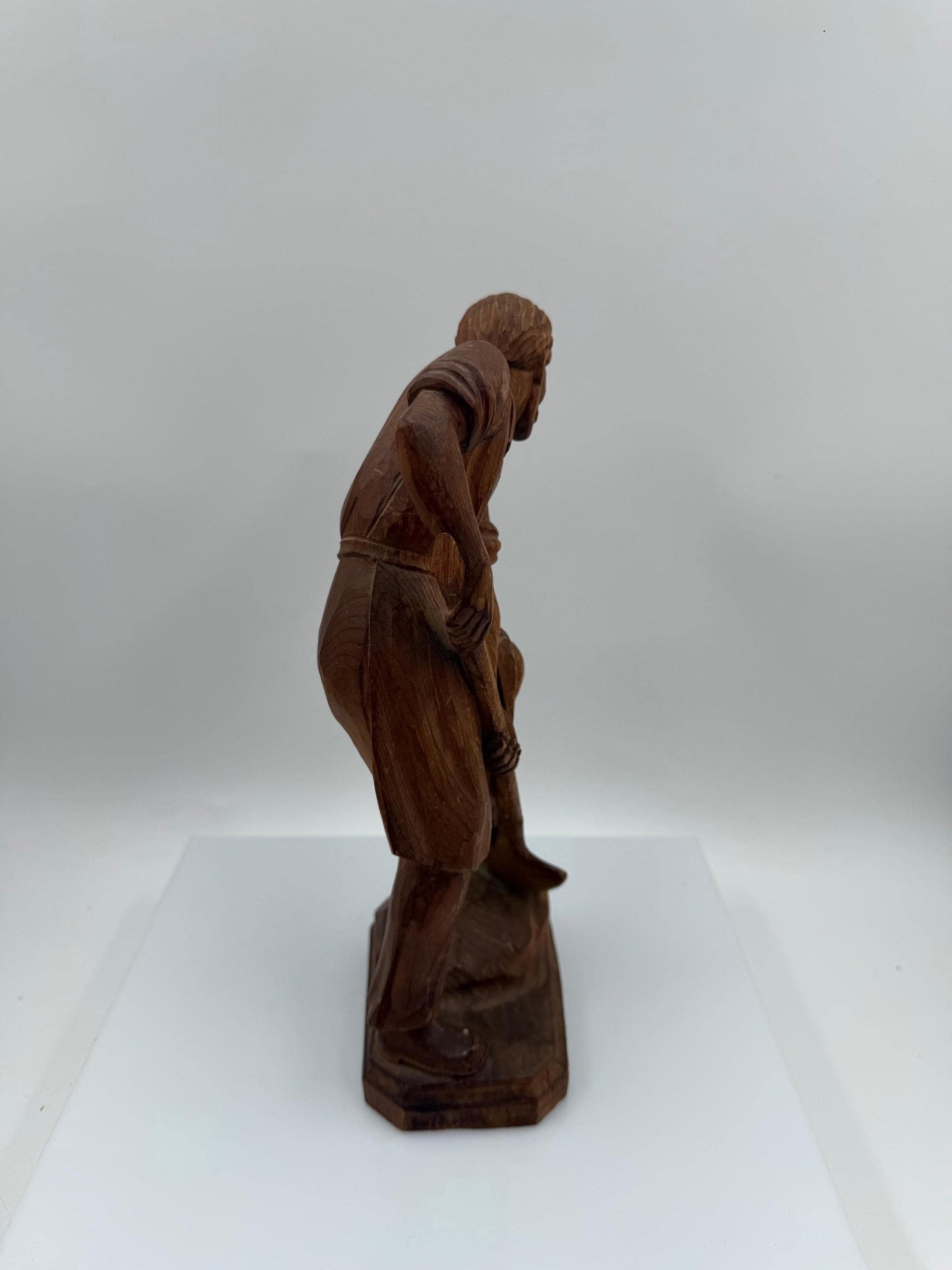 Vintage Schwarzwald Holzfigur "Bauer mit Schaufel" handgeschnitzt