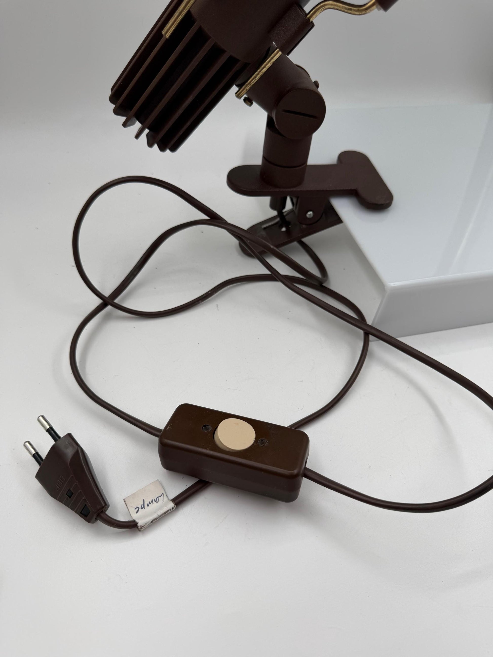 Vintage Space Age Klemmspot mit Goldreflektor