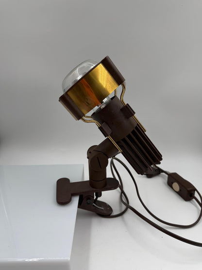 Vintage Space Age Klemmspot mit Goldreflektor
