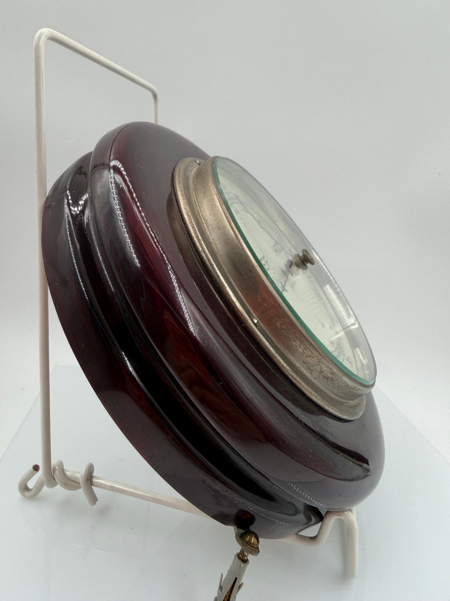 Vintage Aneroid Wandbarometer "TIEF HOCH" von Lufft, Holzgehäuse, funktionsfähig