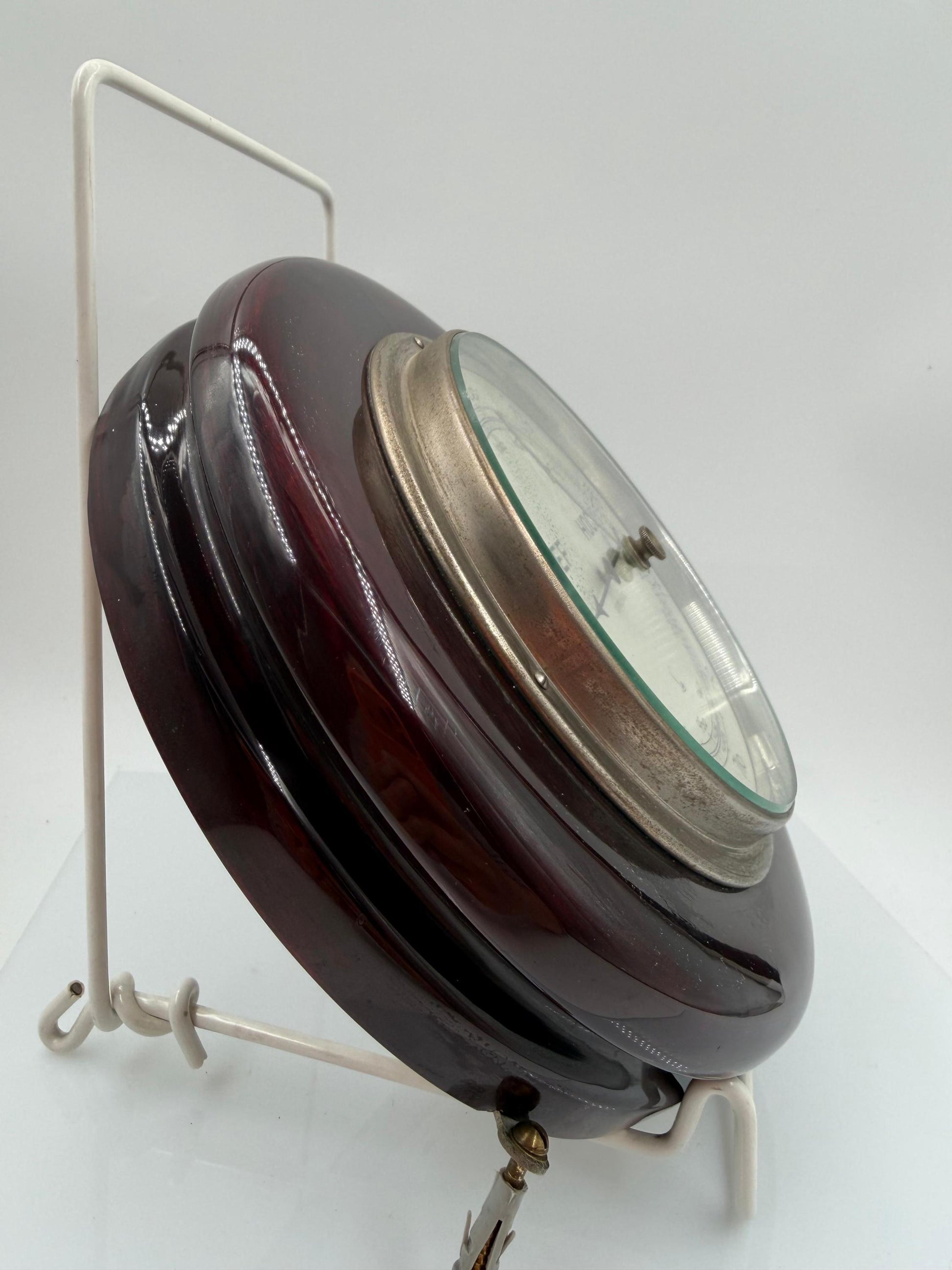Vintage Aneroid Wandbarometer "TIEF HOCH" von Lufft, Holzgehäuse, funktionsfähig