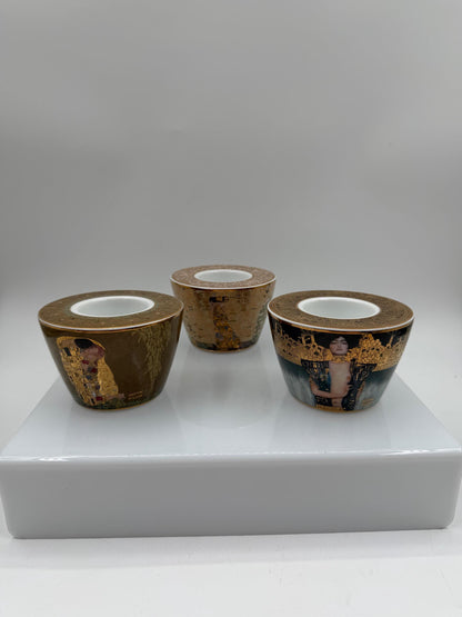Set von 3 Vintage Teelichthalter "The Kiss", "Adele Bloch-Bauer", "Judith" von Goebel Artis Orbis