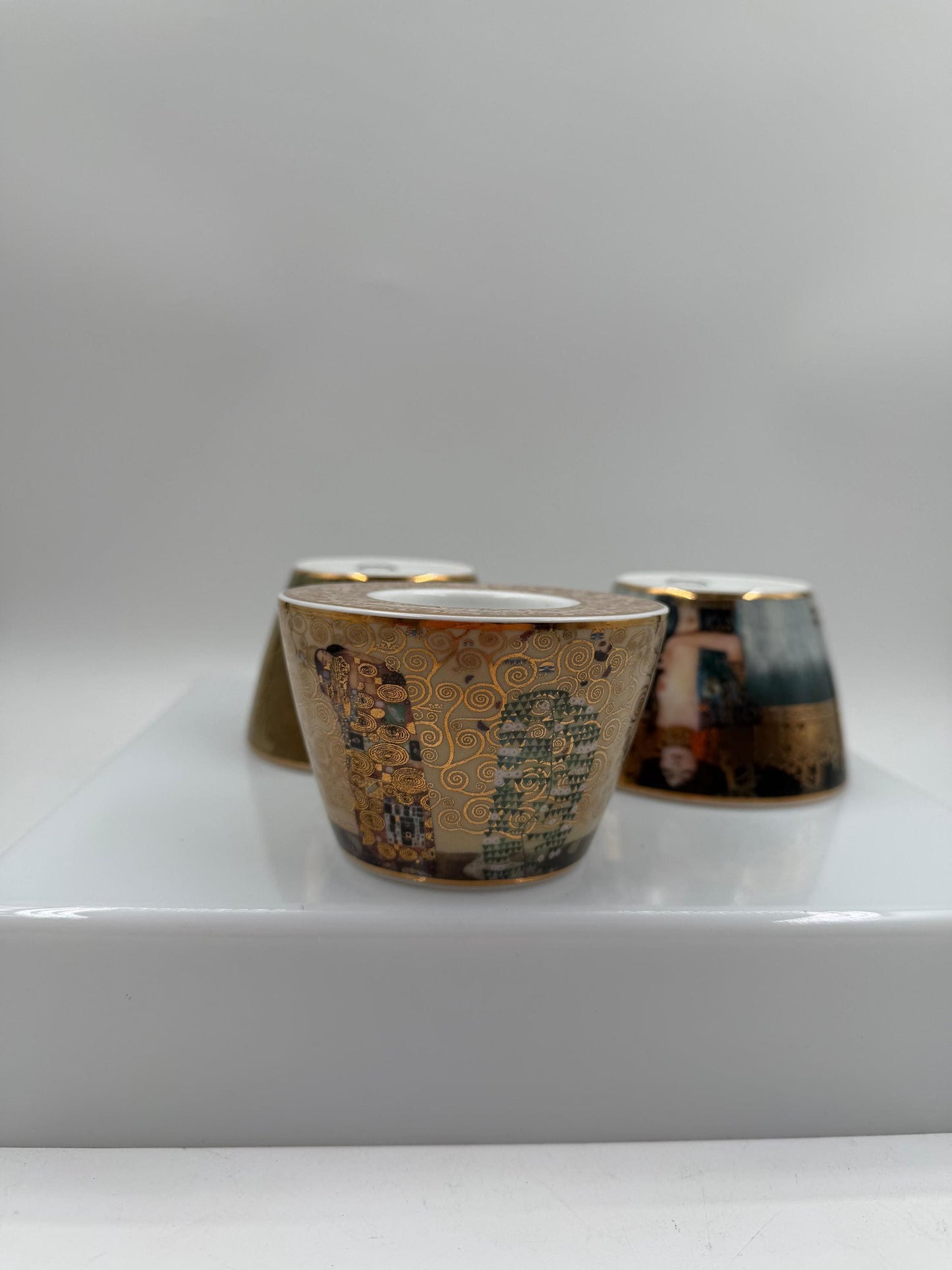Set von 3 Vintage Teelichthalter "The Kiss", "Adele Bloch-Bauer", "Judith" von Goebel Artis Orbis