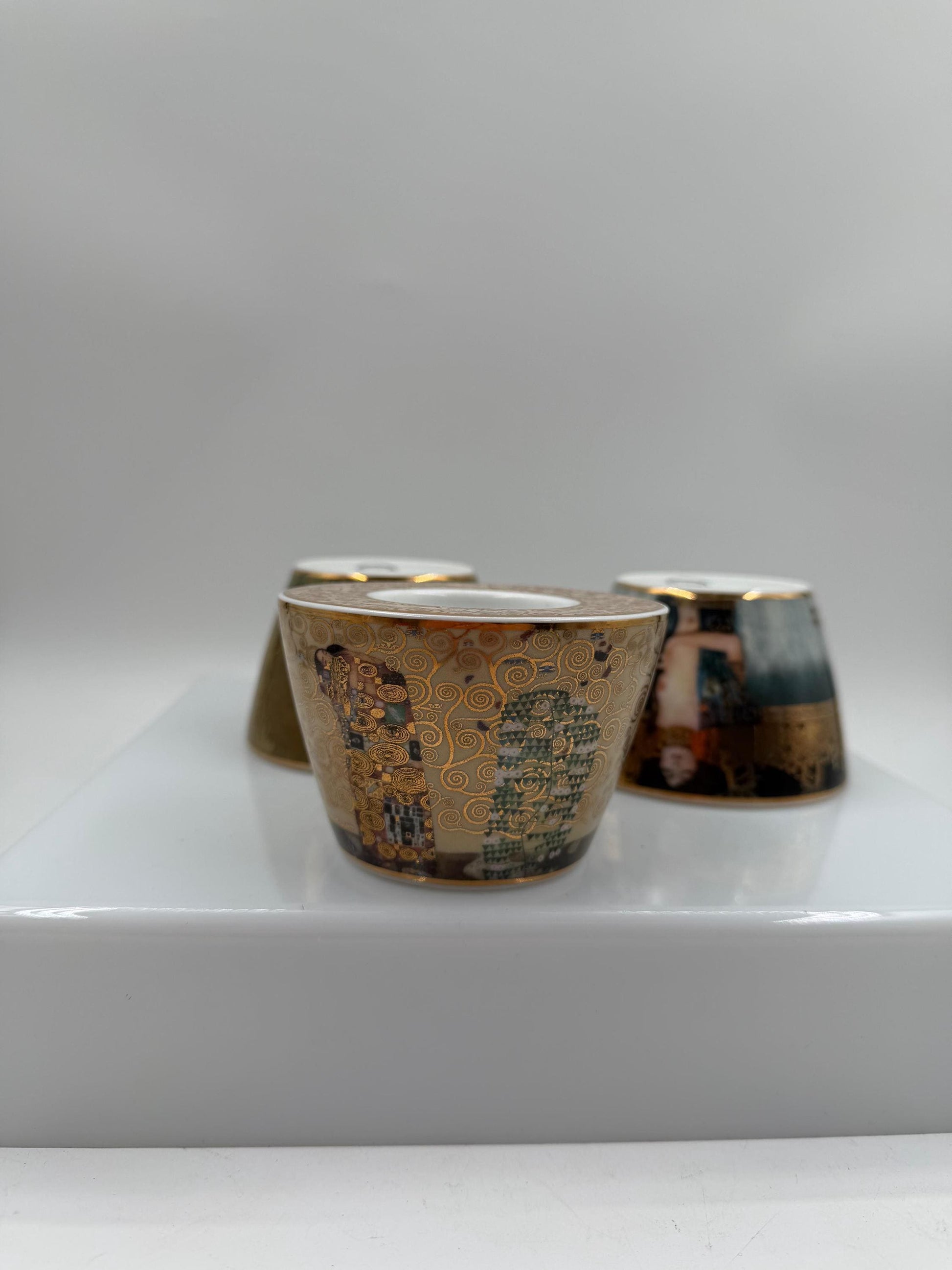 Set von 3 Vintage Teelichthalter "The Kiss", "Adele Bloch-Bauer", "Judith" von Goebel Artis Orbis