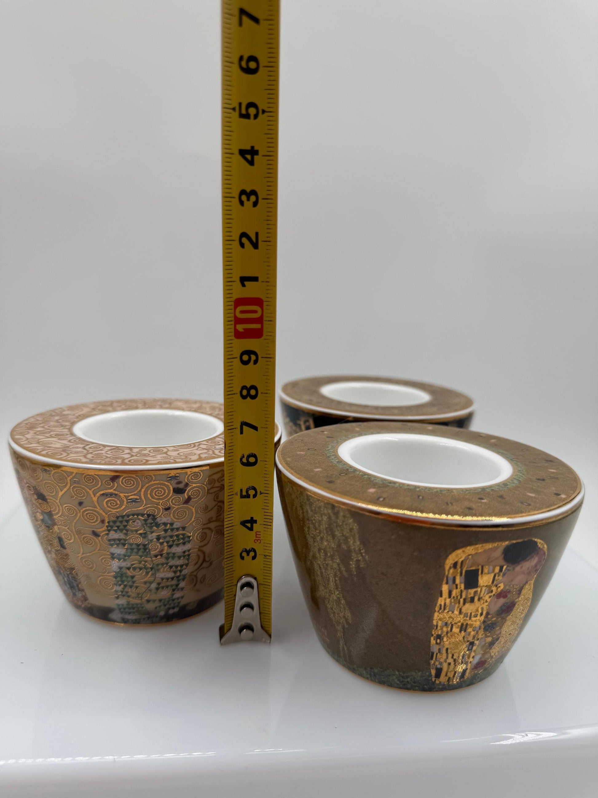 Set von 3 Vintage Teelichthalter "The Kiss", "Adele Bloch-Bauer", "Judith" von Goebel Artis Orbis