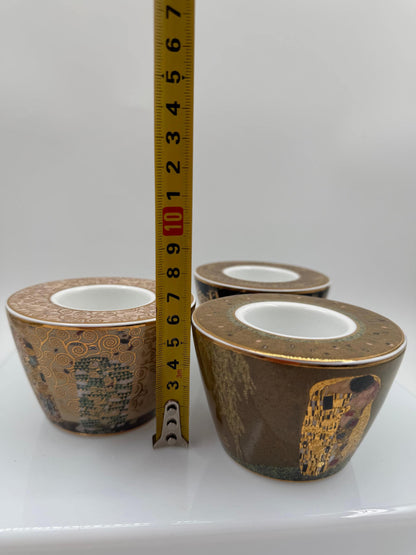 Set von 3 Vintage Teelichthalter "The Kiss", "Adele Bloch-Bauer", "Judith" von Goebel Artis Orbis