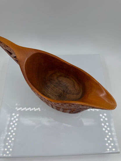 Vintage Kuksa Becher "Guksi" handgeschnitzt skandinavische Volkskunst