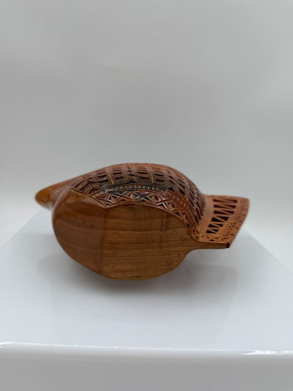 Vintage Kuksa Becher "Guksi" handgeschnitzt skandinavische Volkskunst