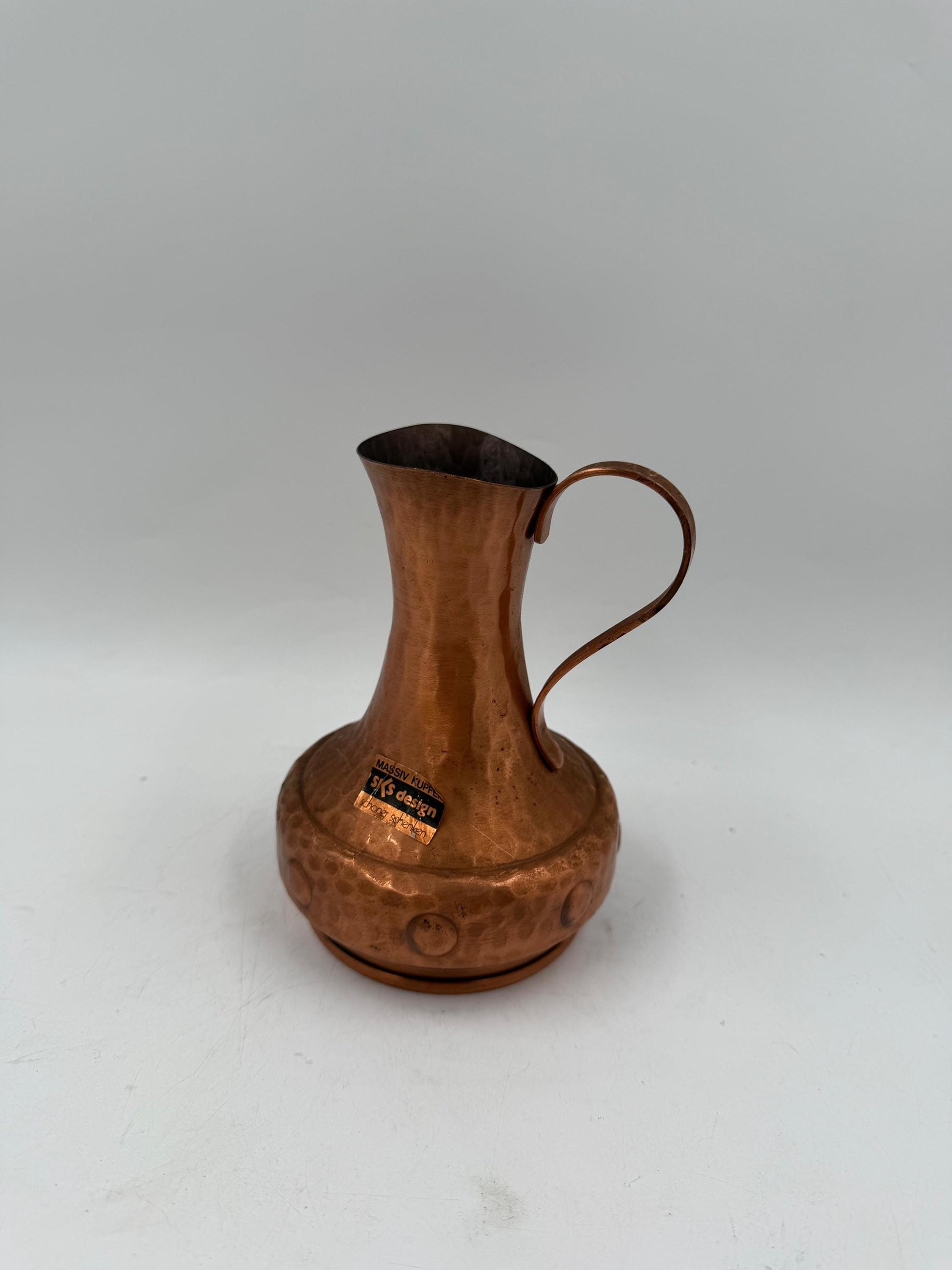 Vintage Sahnekännchen von SKS Design aus Kupfer, gehämmert