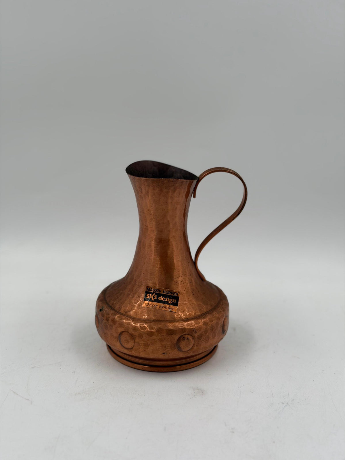 Vintage Sahnekännchen von SKS Design aus Kupfer, gehämmert