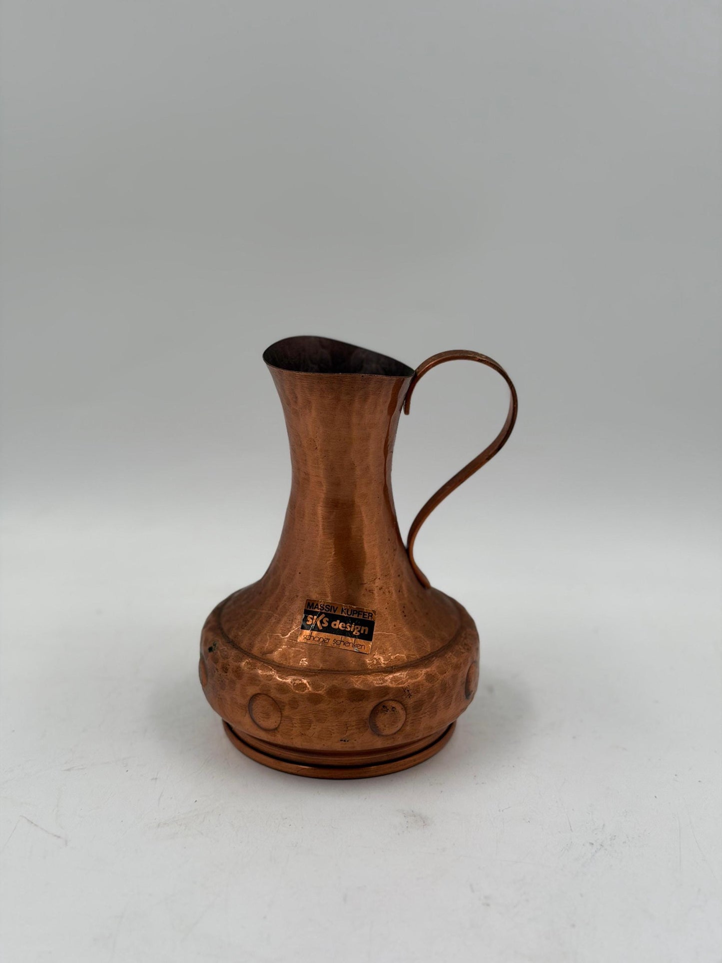 Vintage Sahnekännchen von SKS Design aus Kupfer, gehämmert